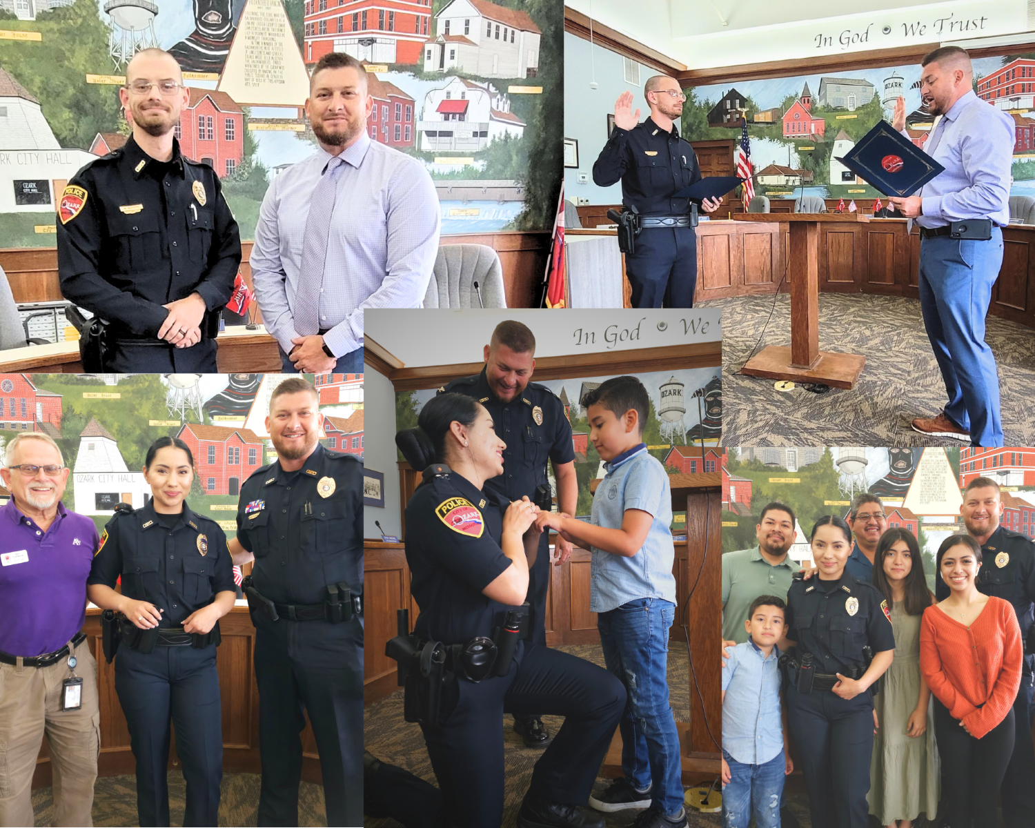 images of new officer jennyfer ramirez and micah rodgers being sworn in at city hall